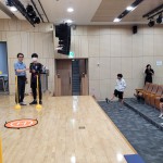 드론을 활용한 감정평가 체험과 실제 비행 실습을 하는 모습